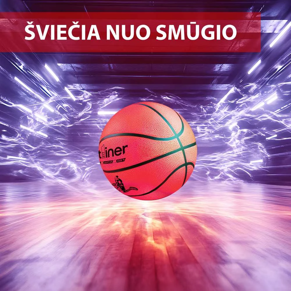 Šviečiantis krepšinio kamuolys Outliner 7 dydis