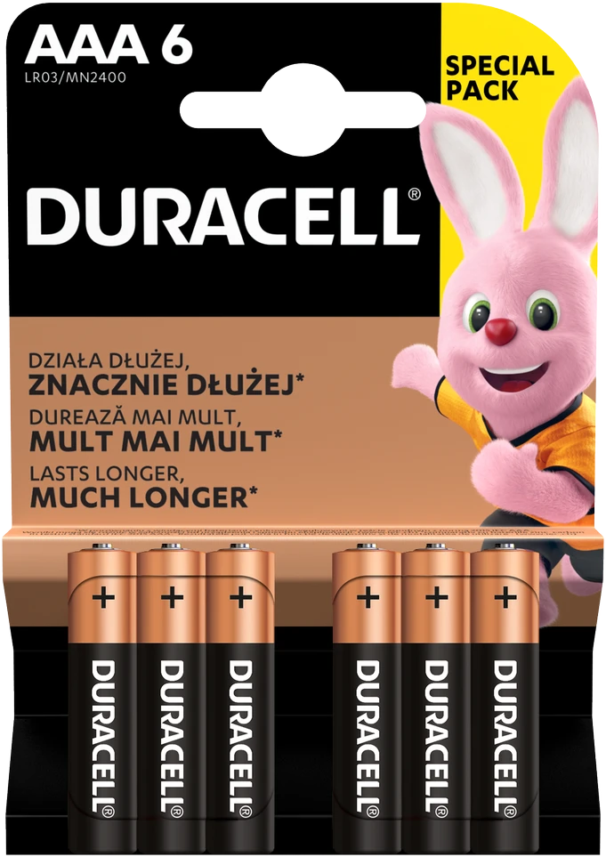 Baterija - Duracell AAA LR03 1.5V Alkalininės Baterijos 6 Pakelis