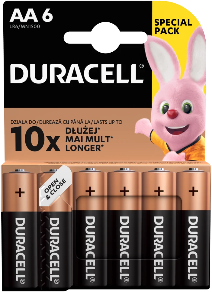 Duracell AA baterijų komplektas su zuikio atvaizdu
