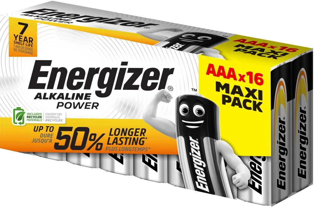Energizer AAA baterijos, 16 vnt. pakuotė