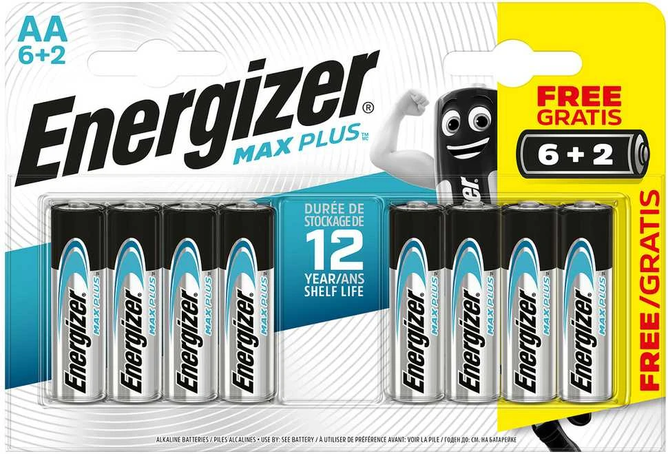 Energizer battery Max Plus Alkaline AA CHP8 6+2