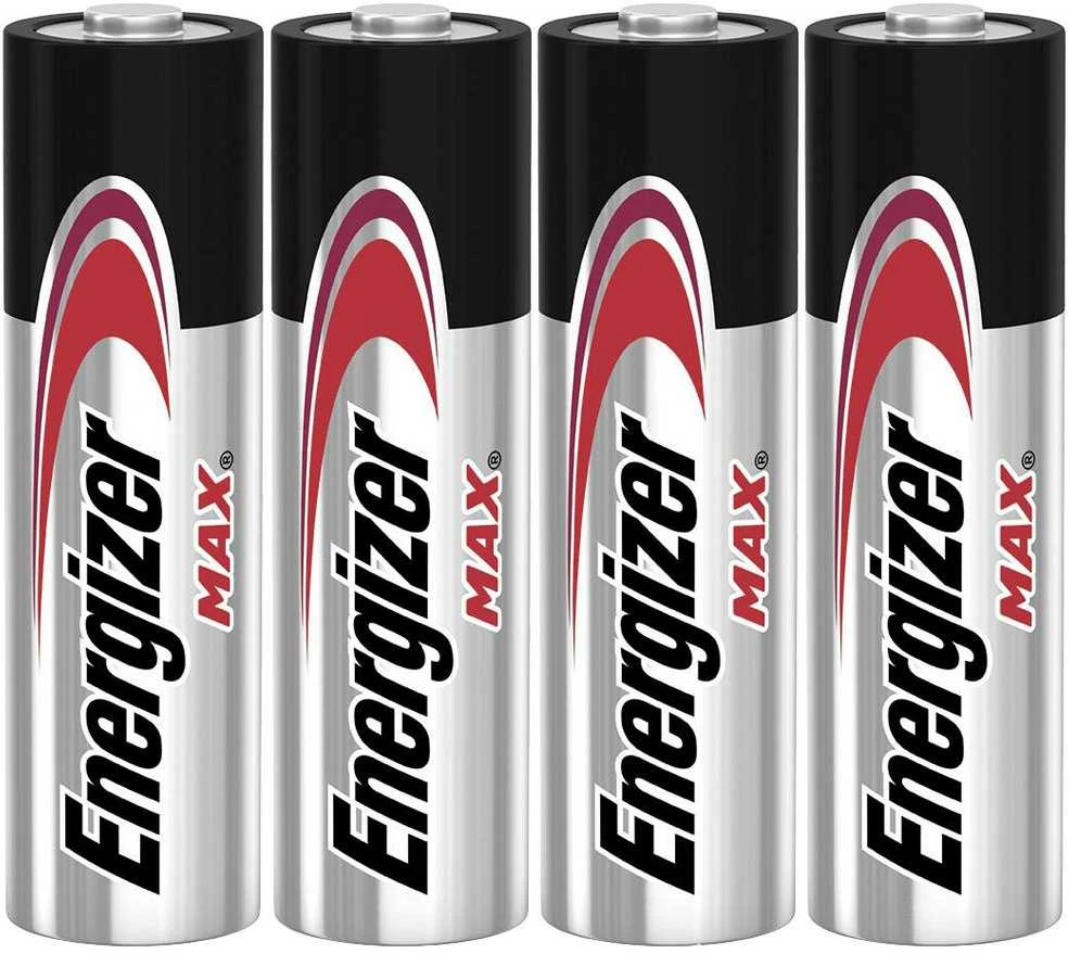 Baterijų Komplektas - Energizer Alkaline Max AA 1,5V 4 Vnt. Ekologiška Pakuotė