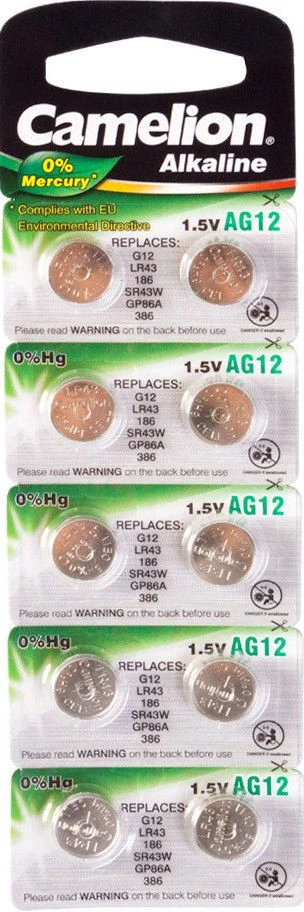 Baterija - Camelion AG12/LR43/386/186 1.5V Alkalinė 10 Pakuotė