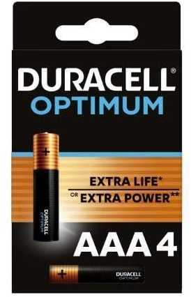 Elementai DURACELL OPTIMUM. AAA/LR03. 1.5V. 4 vnt