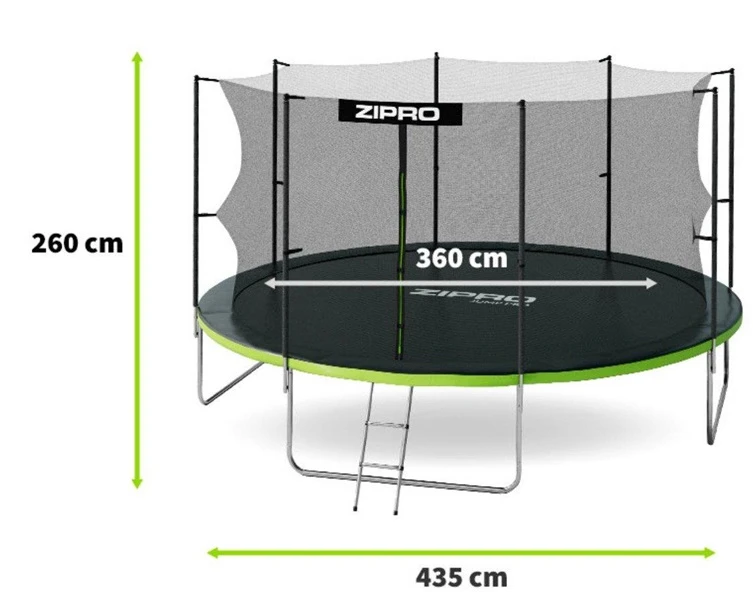 Zipro JumpPro IN Batutas su vidiniu tinklu, 435cm