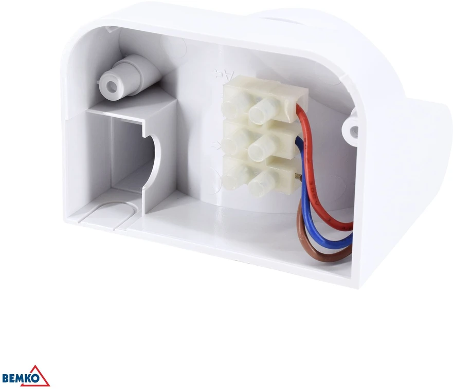 Bemko Paviršinis judesio daviklis, baltas, IP44, max 1200W, 180°, max 12m