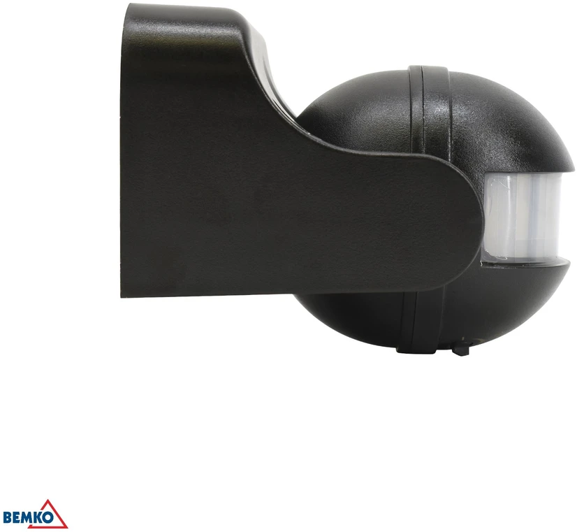 Bemko Paviršinis judesio daviklis, juodas, IP44, max 1200W, 180°, max 12m