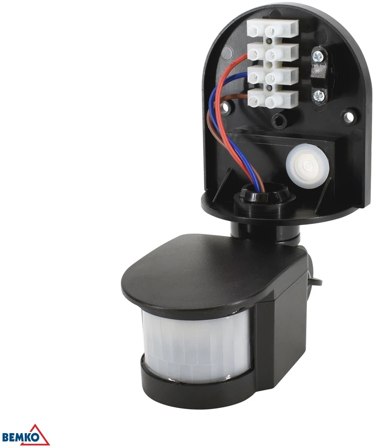Bemko Paviršinis judesio daviklis, juodas, IP44, max 1200W, 180°, 5-12m