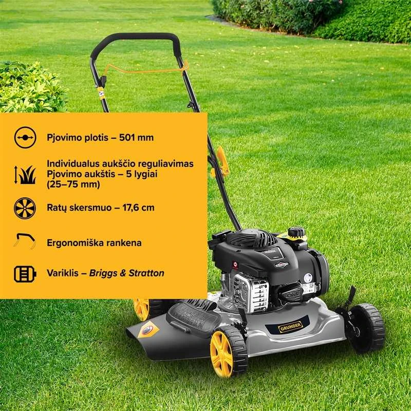 Benzininė vejapjovė Grunder M510I-1-BS450E, 50 cm
