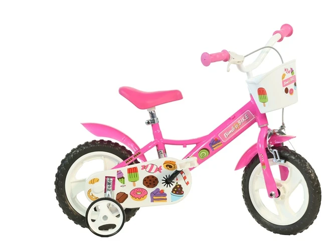 Vaikiškas dviratis Bimbo Bike 124RL. rožinis. 12"