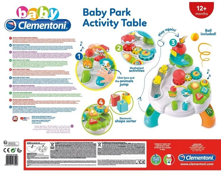 Bērnu spēļu galds Clementoni Baby Park Activity Table, 12.5 cm, daudzkrāsaina