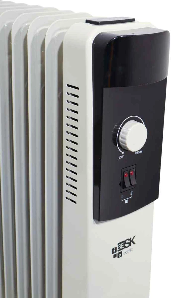 Besk Alyvos radiatoriaus 9 Sekcijų 2000W Pilka
