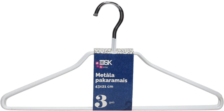 Besk Drabužių pakaba metalinė 43x21cm, 3vnt.