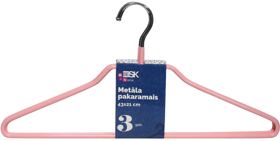 Besk Drabužių pakaba metalinė 43x21cm, 3vnt.