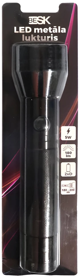 Besk LED žibintuvėlis 3W 180 liumenų metalinis