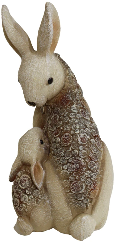 Besk Sodo dekoracija Kiškio mama su kiškiuku 18x15x30cm