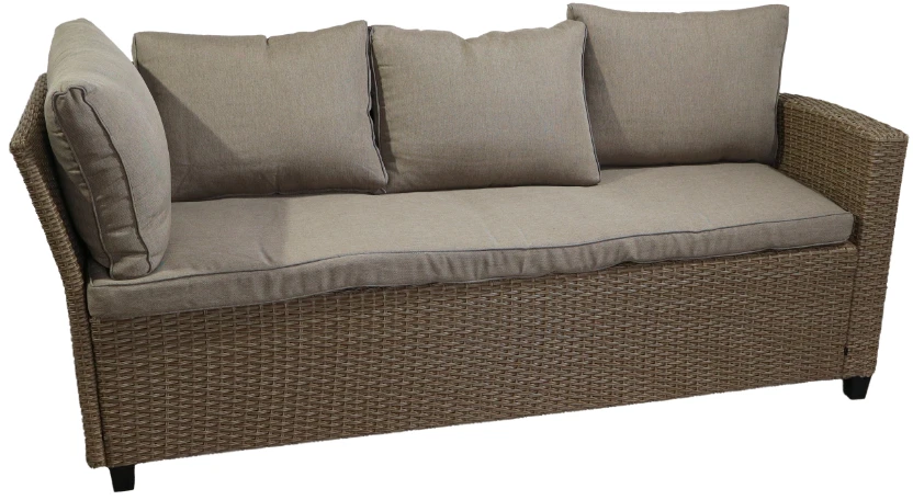 Lauko baldų komplektas Besk Sodo komplektas, stalas su kampine sofa