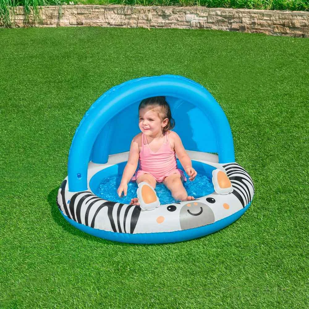 Bestway Bestway 52559 Pripučiamas baseinas su stogu ir pumpuojamu dugnu Zebra 97cm x 66cm