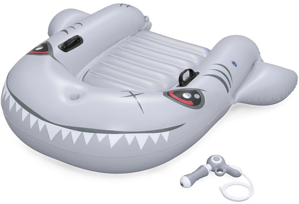 Pripučiamas plūduras Bestway SHARKVENTURE. pilkas. 1,60 x 1,15 cm