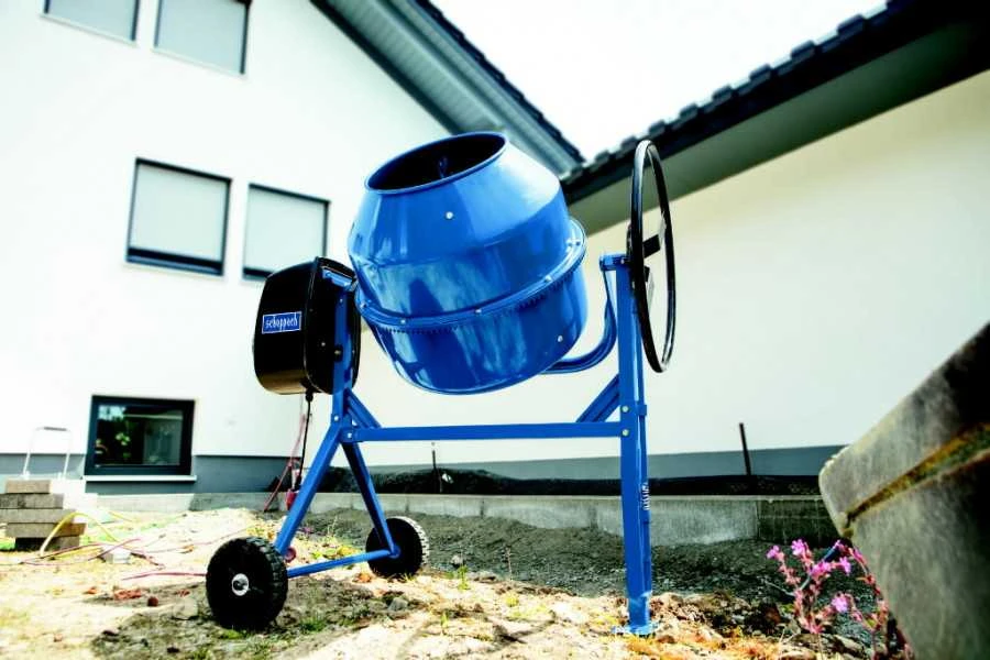 Scheppach MIX160L betono maišyklė statybų aikštelėje