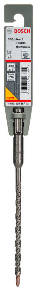 Betono grąžtas Bosch, betonui, srieginis, SDS Plus, 6 mm x 16,5 cm