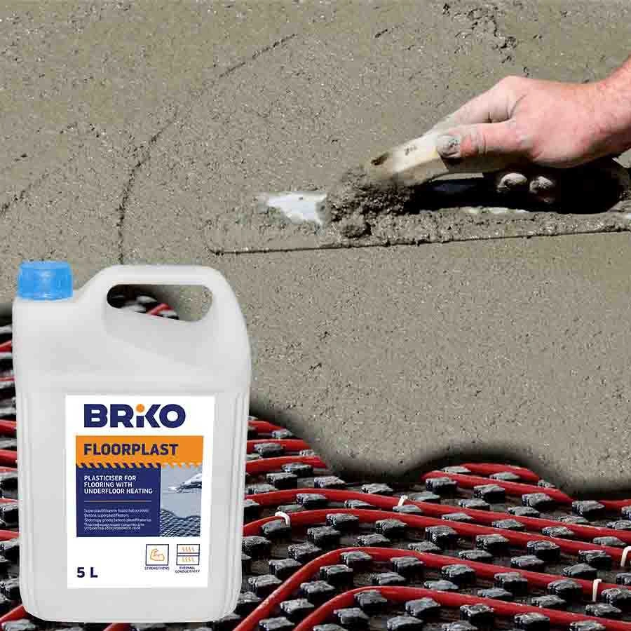 Betono plastifikatoriai Briko Plastifikatorius betonui Floorplast 4-108, 5 l