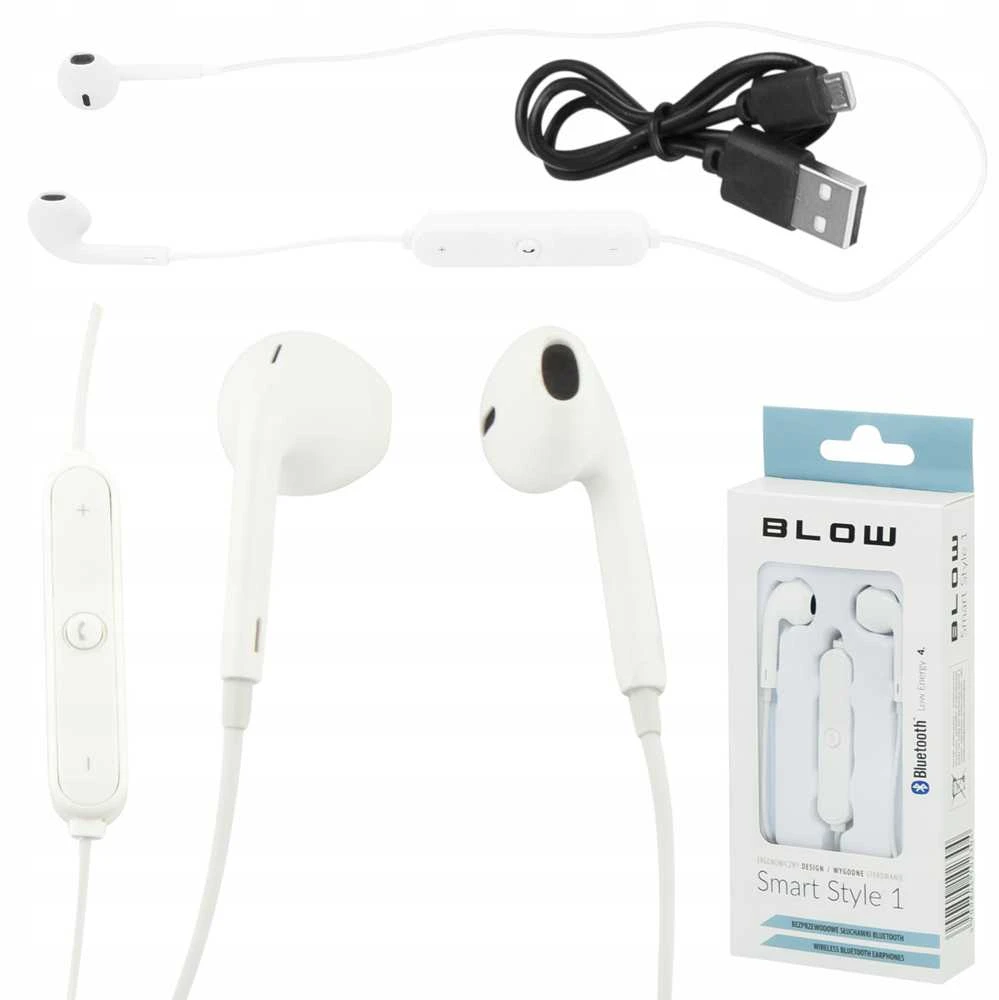 Belaidės ausinės Blow Smart Style 1, balta sp.