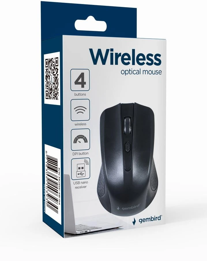 Gembird | Pelė | MUSW-4B-04 | Standard | Wireless | Juodas