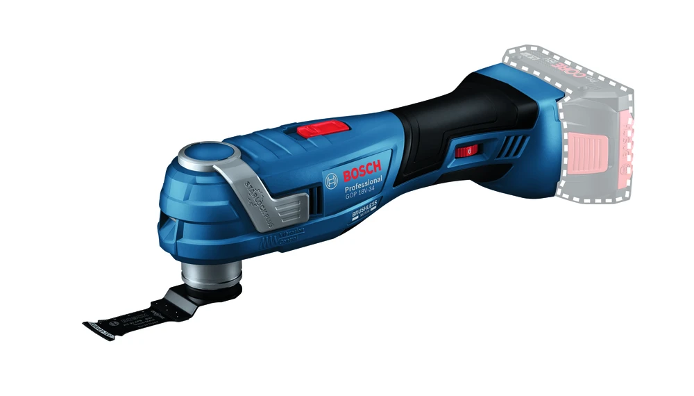 Akumuliatorinis daugiafunkcis įrankis BOSCH GOP 18V-34 be akumuliatoriaus ir kroviklio, kartoninė pakuotė