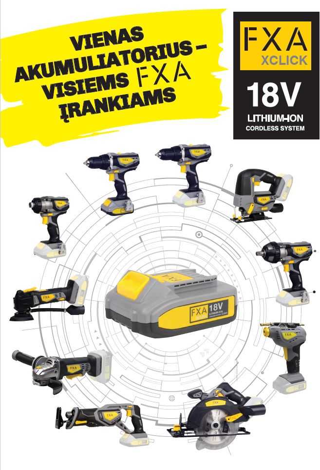 Akumuliatorinis siaurapjūklis Fxa JD5242K, 18 V