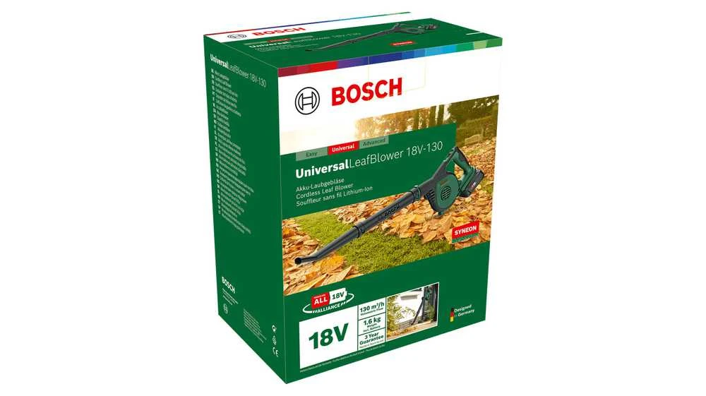 Lapų pūstuvas Bosch UniversalLeafBlower, 18V-130, (1x2,5Ah)