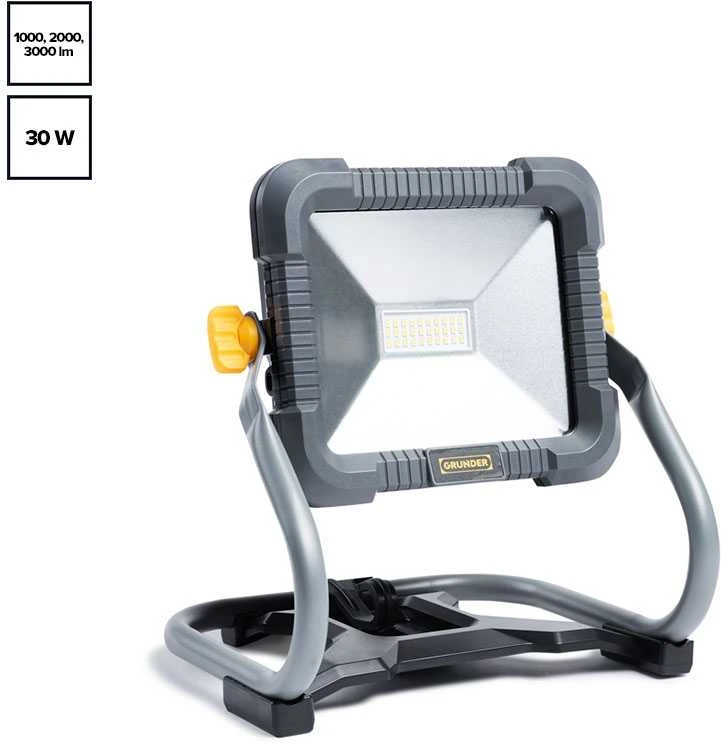 Akumuliatorinė LED lempa GRUNDER L3020Li, 18 V