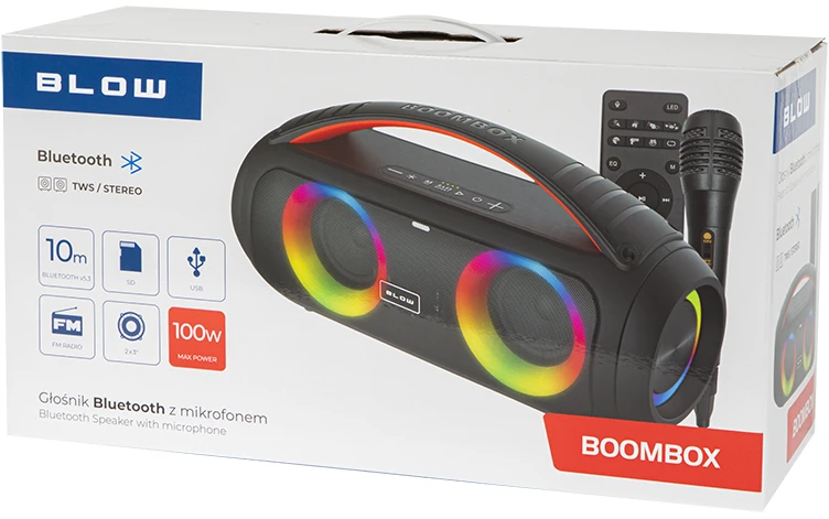 Belaidė kolonėlė Blow Boombox, juoda sp., 100 W