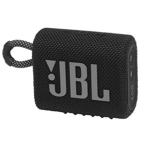 JBL GO 3 nešiojama kolonėlė, Atspari vandeniui, Juoda