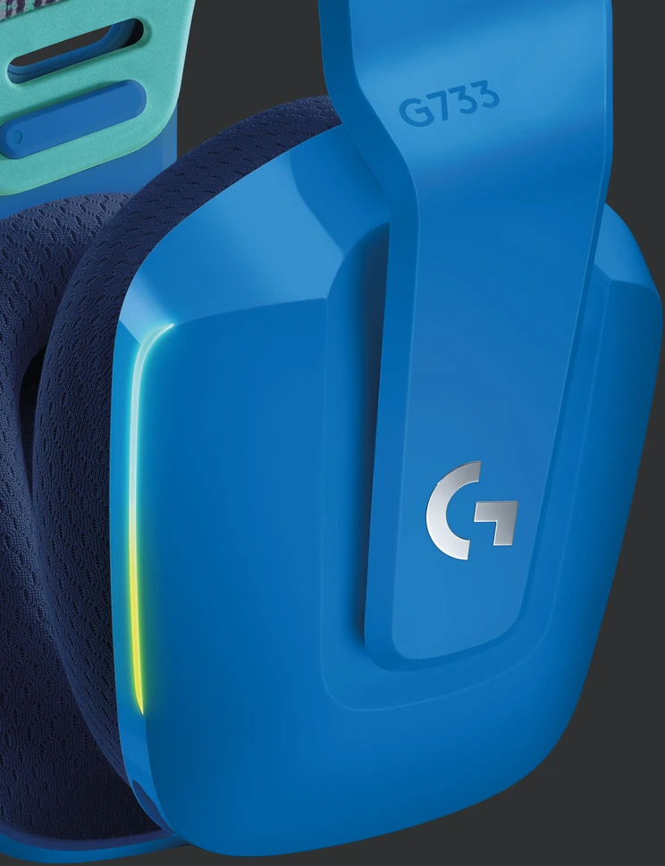 Belaidės ausinės Logitech G733, LIGHTSPEED, RGB, Mėlynos spalvos