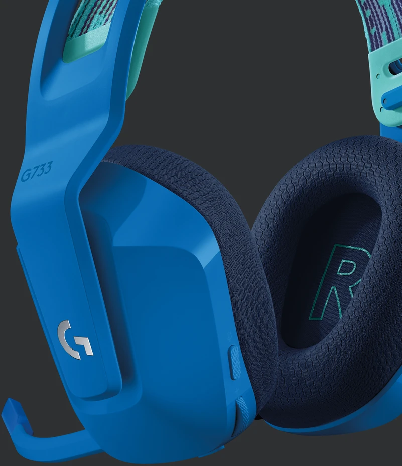 Belaidės ausinės Logitech G733, LIGHTSPEED, RGB, Mėlynos spalvos