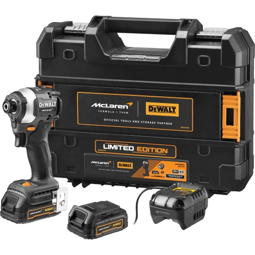 Dewalt smūginis suktuvas DCF85ME2GT McLaren edition 1/4" 18 V 2x1,7 Ah GFN POWERSTACK, TSTAK lagaminas