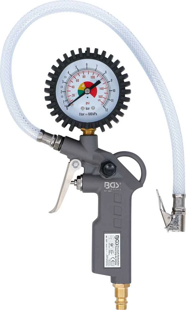 Bgs Technic Pripūtimo pistoletas su manometru | 0 - 8 bar (3201)