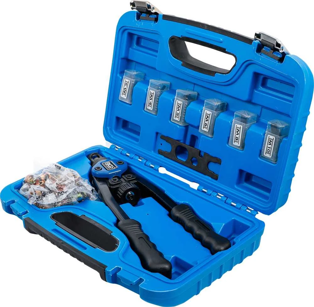 Bgs Technic Kniediklis srieginėms kniedėms PRO | M3–M10 rinkinys | 68 vnt. (408)