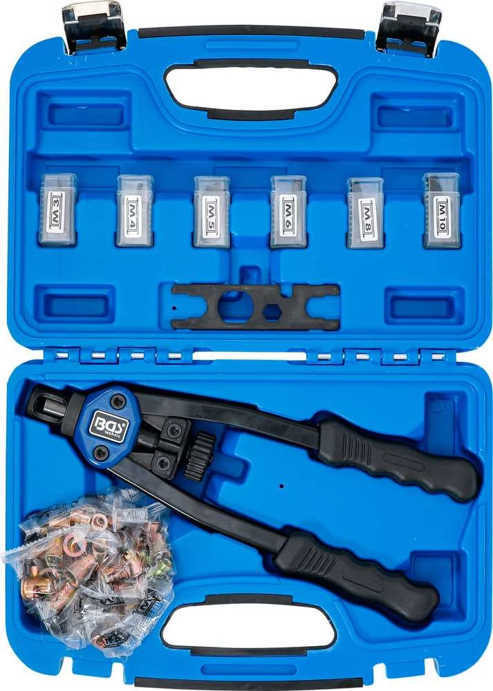 Bgs Technic Kniediklis srieginėms kniedėms PRO | M3–M10 rinkinys | 68 vnt. (408)