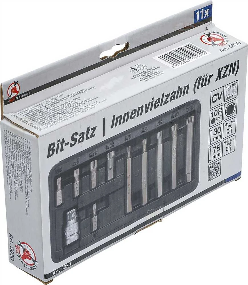 Grąžtas BGS 5030 12 d. raktas kompl. ilgi/trumpi 11vnt. kraftm.