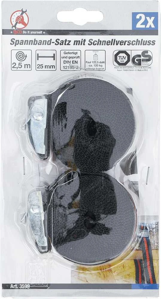 Bgs Technic Bagažo juostų rinkinys | 2,5 m x 25 mm | 2 vnt. (3599)