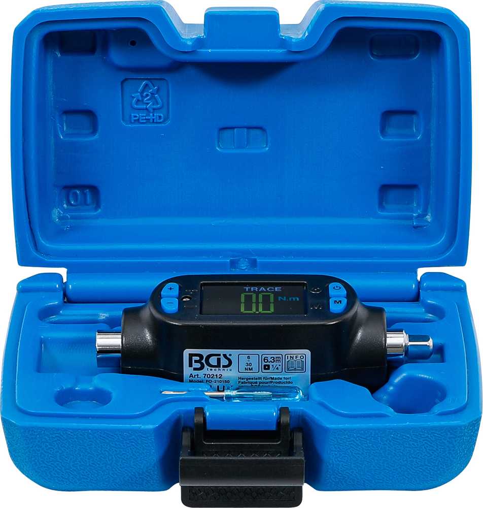 Bgs Technic Skaitmeninis sukimo momento adapteris | 6.3 mm (1/4") | 6 - 30 Nm (70212)