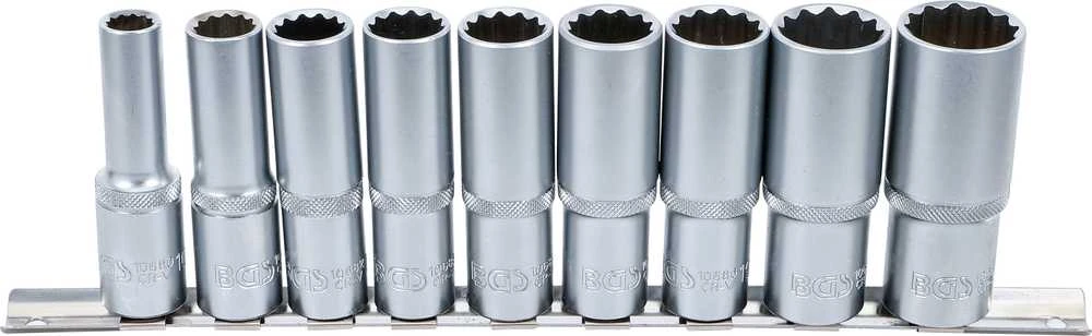 Bgs Technic Galvučių rinkinys 12 kampų, ilgos | 12,5 mm (1/2") | 10 - 24 mm | 9 vnt. (5253)
