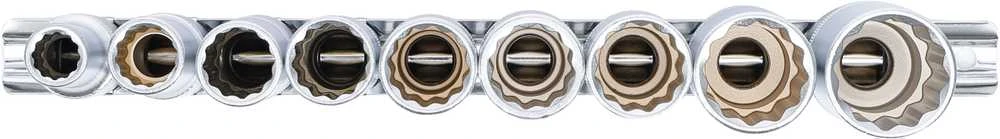 Bgs Technic Galvučių rinkinys 12 kampų, ilgos | 12,5 mm (1/2") | 10 - 24 mm | 9 vnt. (5253)