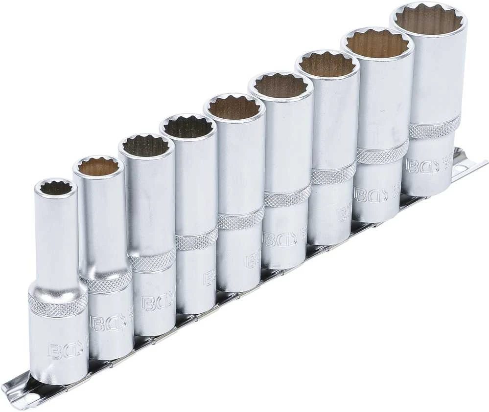 Bgs Technic Galvučių rinkinys 12 kampų, ilgos | 12,5 mm (1/2") | 10 - 24 mm | 9 vnt. (5253)