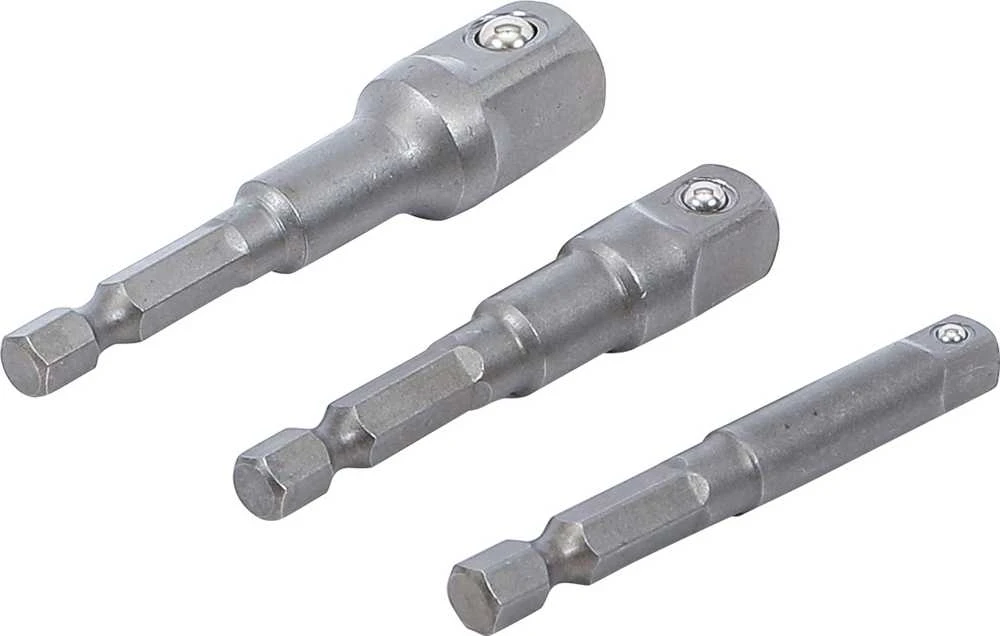 Grąžtas Bgs Technic Adapterių komplektas | 6.3 mm (1/4") antgalis | 6.3 mm (1/4") / 10 mm (3/8") / 12,5 mm (1/2") | 3 vnt. (9685)