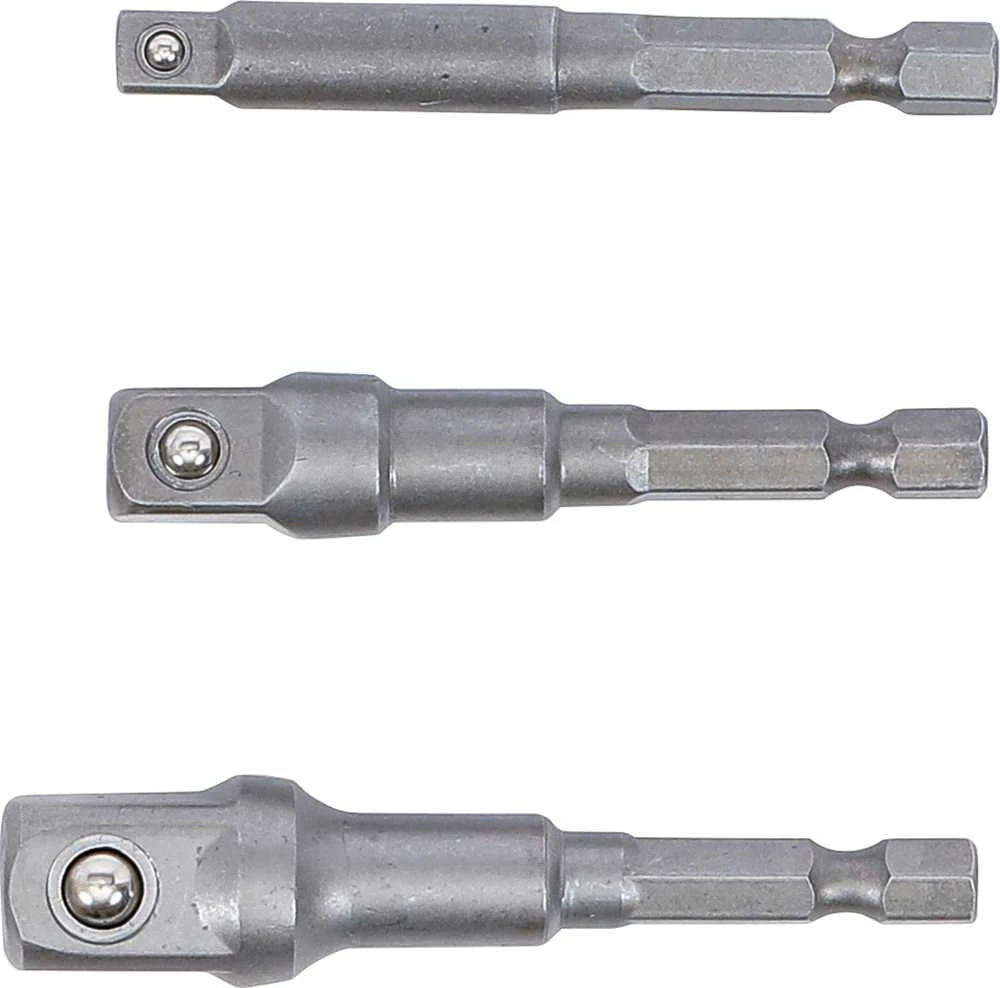 Grąžtas Bgs Technic Adapterių komplektas | 6.3 mm (1/4") antgalis | 6.3 mm (1/4") / 10 mm (3/8") / 12,5 mm (1/2") | 3 vnt. (9685)