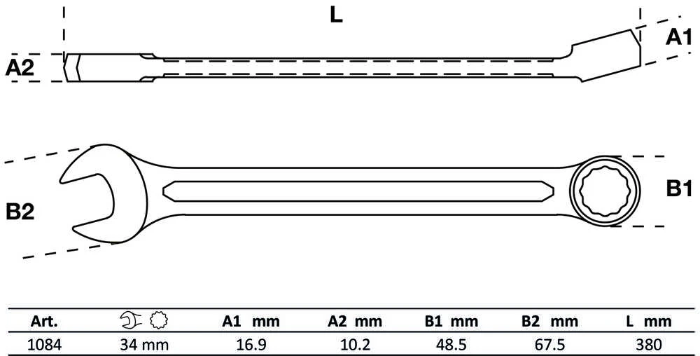 BGS Kombinuotasis raktas – 34 mm