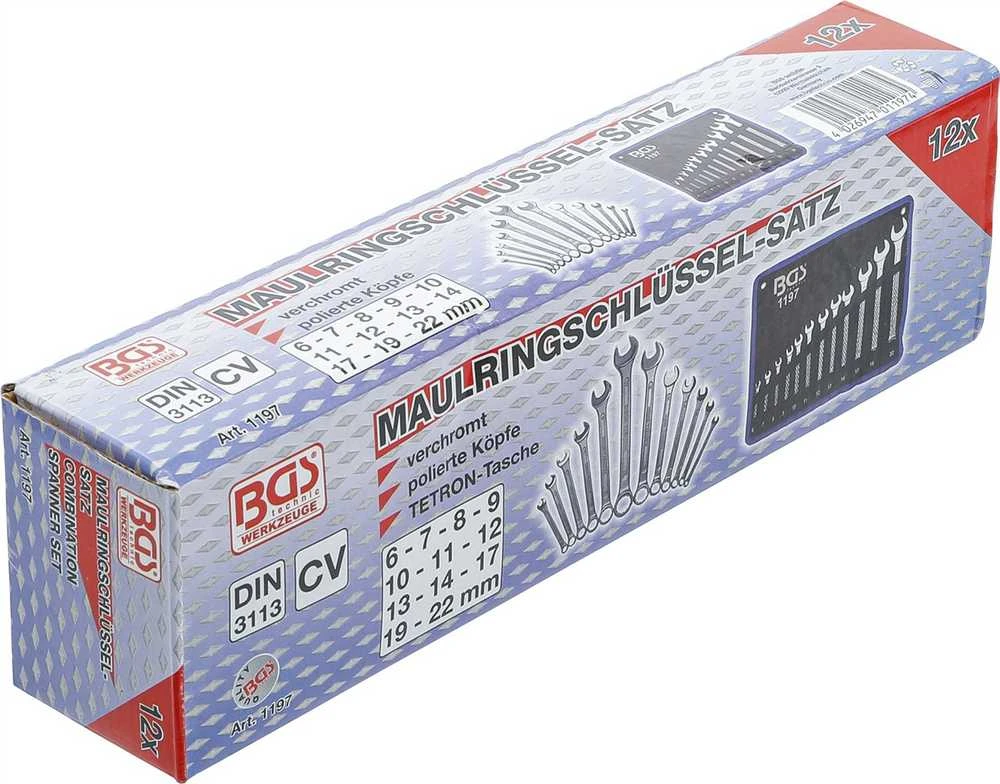 BGS Kombinuotų raktų komplektas – 6–22 mm – 12 vnt.
